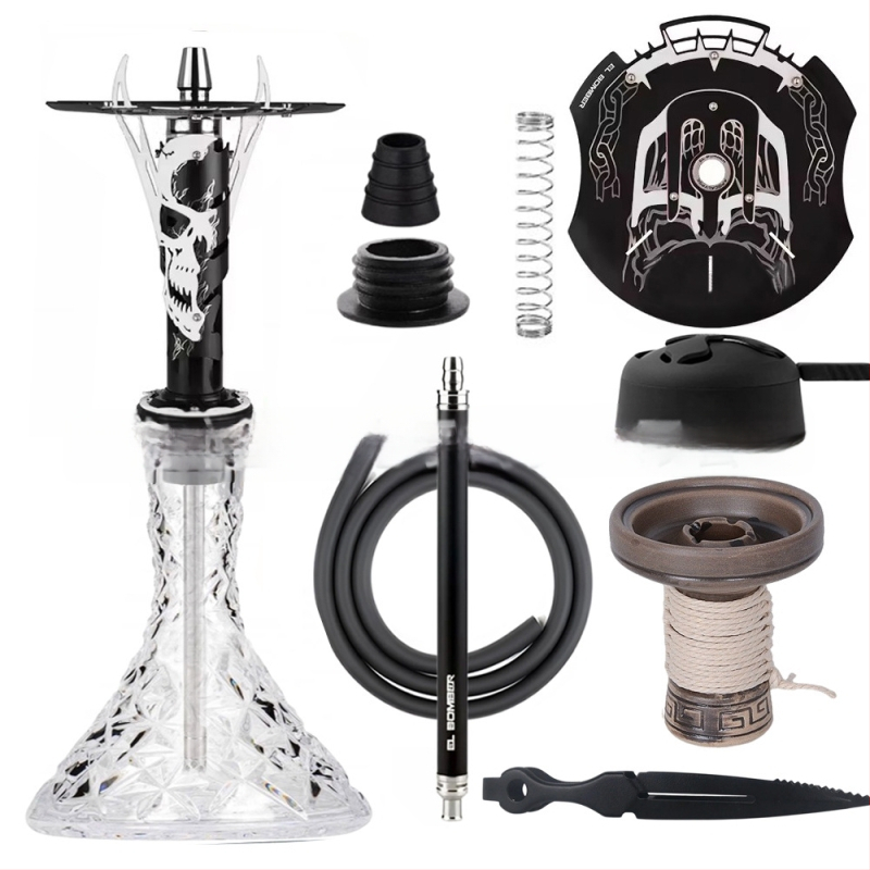 Nerezová oceľová súprava na vodnú fajku, model 008, krabica 10 kusov, štýl ľahký luxus