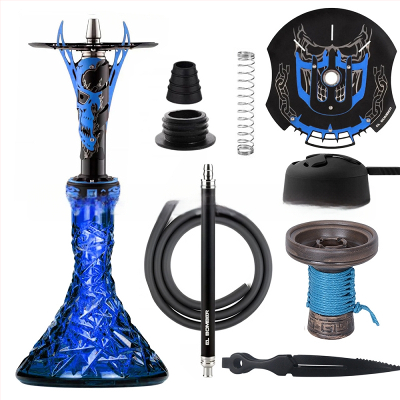 Nerezová oceľová súprava na vodnú fajku, model 008, krabica 10 kusov, štýl ľahký luxus