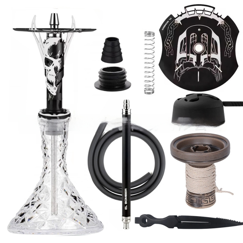 Nerezová oceľová súprava na vodnú fajku, model 008, krabica 10 kusov, štýl ľahký luxus