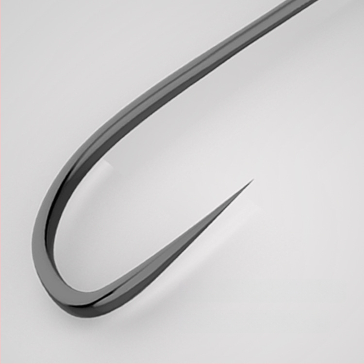 Háčik z vysokouhlíkovej ocele, s dlhým ramenom, bez ostňov, na sladkovodný rybolov