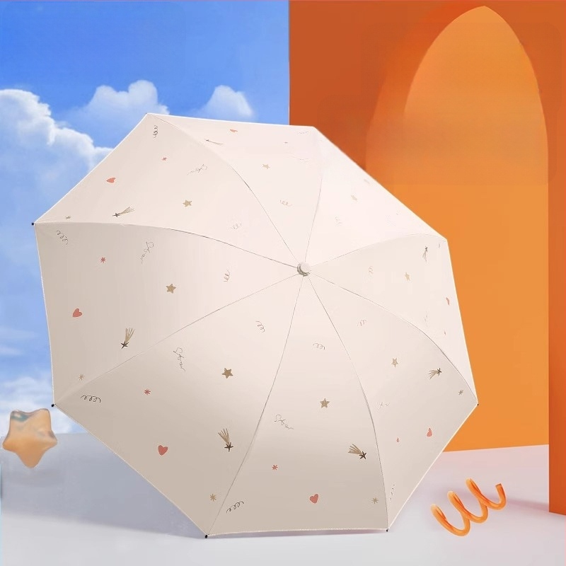 Paradise Umbrella - UV ochrana UPF50+, dvojitá konštrukcia, trojité zloženie ručne otvorenie/zatvorenie, 7 oceľových rebier, hmotnosť 310 g, vhodná na slnko aj dážď