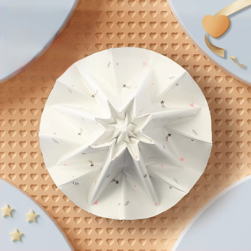 Paradise Umbrella - UV ochrana UPF50+, dvojitá konštrukcia, trojité zloženie ručne otvorenie/zatvorenie, 7 oceľových rebier, hmotnosť 310 g, vhodná na slnko aj dážď