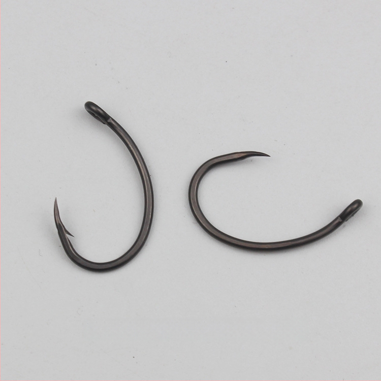 Sada rybárskych háčikov s hrbovým a nakloneným otvorom s prstenom, kovový teflónový trubka; pre sumca a kapra; Materiál: 54122; Značka: Other