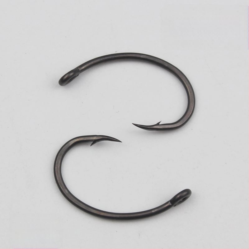 Sada rybárskych háčikov s hrbovým a nakloneným otvorom s prstenom, kovový teflónový trubka; pre sumca a kapra; Materiál: 54122; Značka: Other