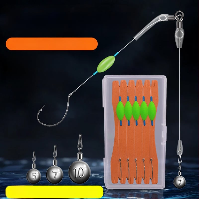 Nylonový rybársky rig s plávajúcou zostavou, invertovaným háčikom, bez olova