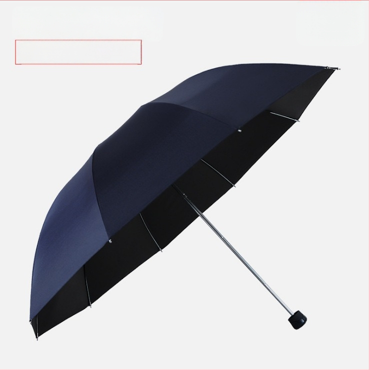 Reklamný slnečný dážnik s 10 oceľovými ramenami, 190T tkanina, ručné otváranie/zatváranie, tlač loga, plastová rukoväť