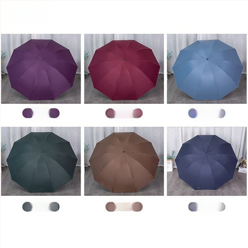 Reklamný slnečný dážnik s 10 oceľovými ramenami, 190T tkanina, ručné otváranie/zatváranie, tlač loga, plastová rukoväť