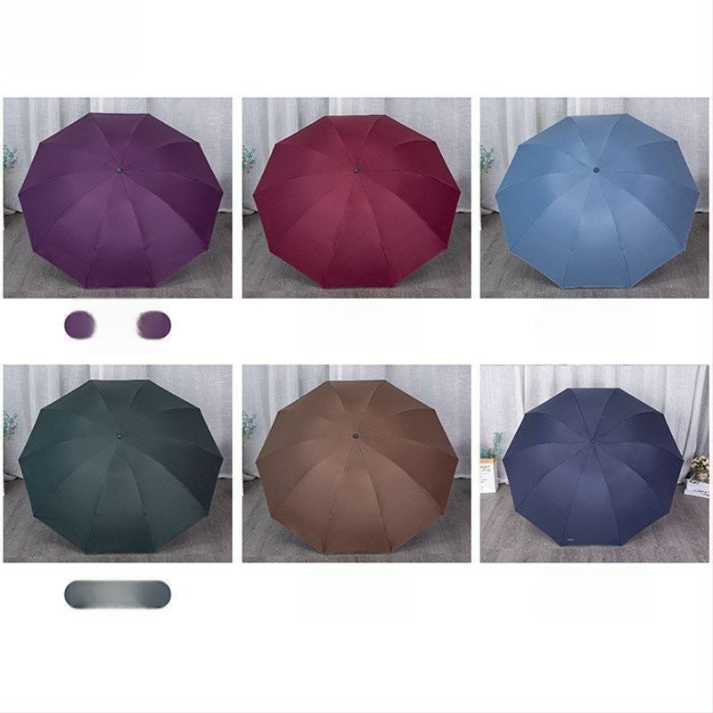 Reklamný slnečný dážnik s 10 oceľovými ramenami, 190T tkanina, ručné otváranie/zatváranie, tlač loga, plastová rukoväť