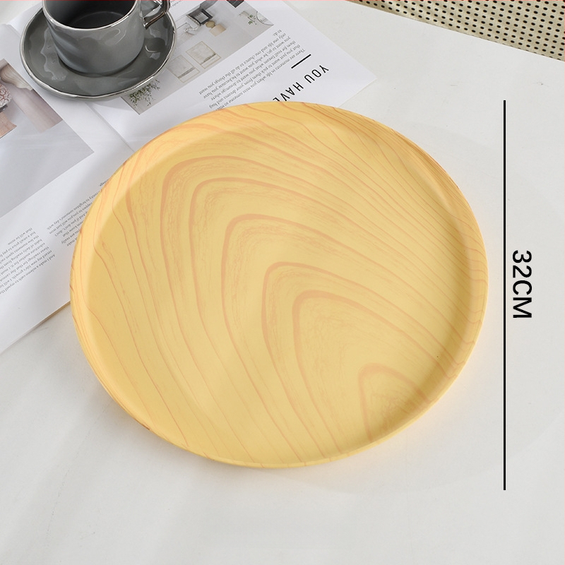 Podnos na čaj s dreveným vzorom, obdĺžnikový, do obývačky a hotelovej služby kávy (Materiál: živica; Značka: Senhaoxiang; Štýl: svetlý luxus a retro; Výrobný spôsob: polo-manualný a polo-mechanický; Hmotnosť: 300 g)