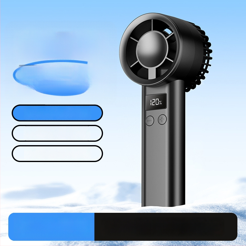 Käeshoitav USB ventilaator, 3 tiivad, sisseehitatud aku 1000–1200 mAh, USB toide, müratase alla 36 dB, 100 kiiruse taset