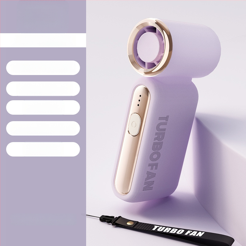 Käte USB ventilaator 6+ labadega, kõrge kiirusega mootor 20k rpm, sisseehitatud aku 2000–4000 mAh, 3 kiiruse seadistust, müratase alla 36 dB.