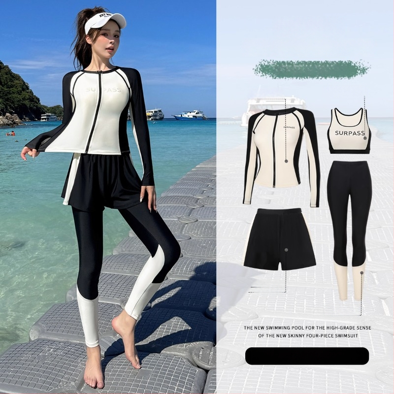 Dámsky set rash guard s dlhým rukávom a dlhými nohami pre surfovanie a potápanie; polyester 80%, 220 g/m²; podšívka 100% polyester; s vložkou na hrudník