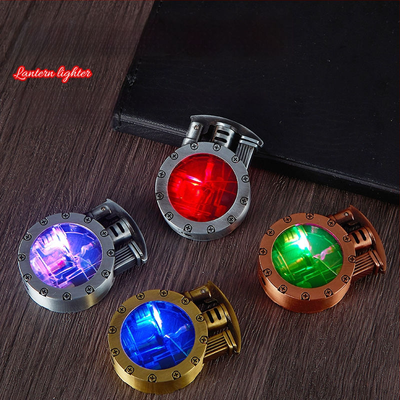 Metallist butaaniga LED-süütekas, tuulekindel, retro ümmarguse disain, trükitud logoga, pakendis 100 tk