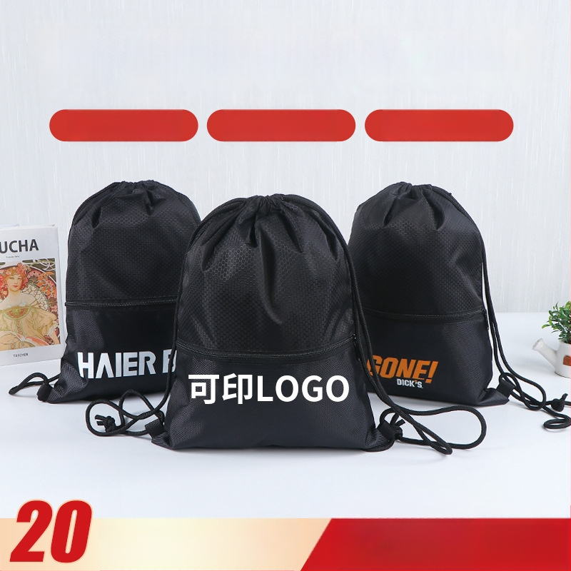 Oksfordo audinio raištinė kuprinė su futbolo spauda, skirta lauko maratonams, sandėlyje, pritaikoma