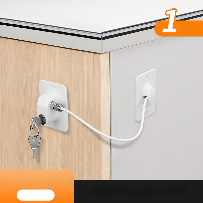 Puurimata parooliga turvalukk külmikutele ja kappidele; paksenenud konstruktsioon; vargusvastane; Mudel Password Refrigerator Lock-001; Materjal: roostevaba teras + ABS