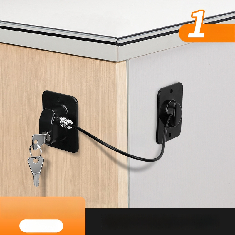 Puurimata parooliga turvalukk külmikutele ja kappidele; paksenenud konstruktsioon; vargusvastane; Mudel Password Refrigerator Lock-001; Materjal: roostevaba teras + ABS