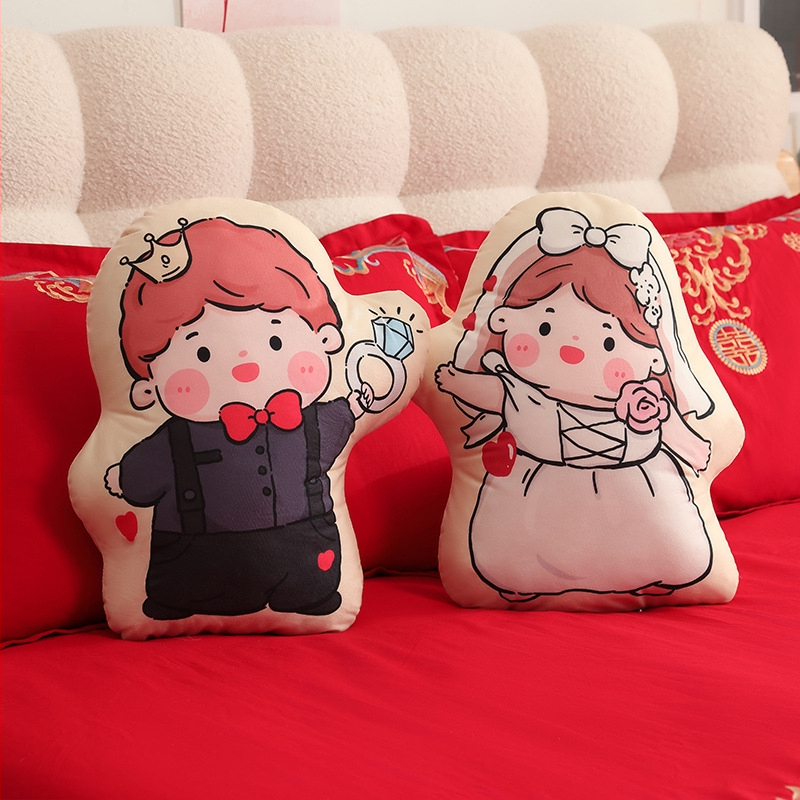 Santuokų pliušinių lėlyčių pora - aukštos kokybės mielos meškiukų pagalvėlės jaunavedžiams - užpildas PP medvilnė, trumpas minkštas pliušas, dovanų dėžutės pakuotė