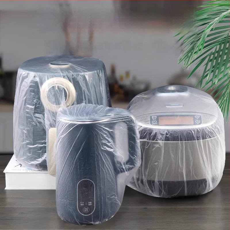 Vienkartiniai dulkių apsaugos dangteliai namų apyvokos įrangai, stora PE plėvelė, skaidri, 10 vnt., prekės kodas 4206