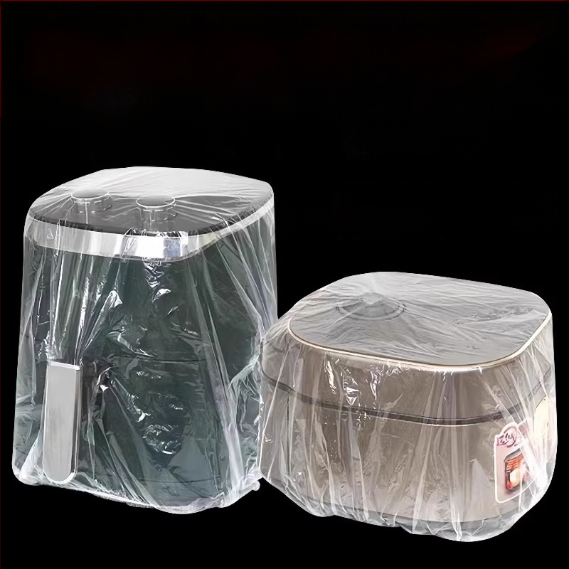 Vienkartiniai dulkių apsaugos dangteliai namų apyvokos įrangai, stora PE plėvelė, skaidri, 10 vnt., prekės kodas 4206