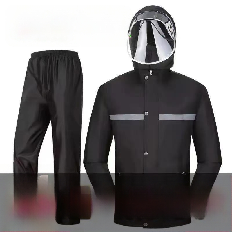 Vīriešu lietusjakas un lietusbikses komplekts – atdalīts stilā, Chun Yafang audums 0,2 mm, PVC ūdensnecaurlaidīgs slānis, pončo, 1 pieaugušais, ārējai velobraukšanai un pārgājieniem