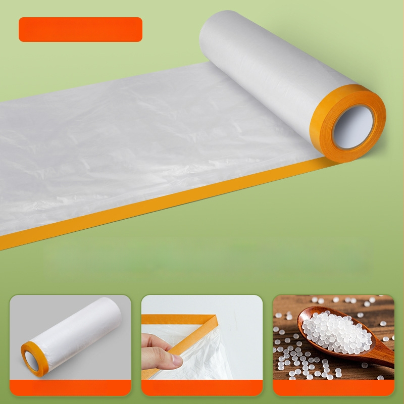 Dulkėms atspari plėvelė baldams, prietaisams ir automobiliams; medžiaga PE; storis 0,06 mikronai; vandens klijai; Washi juostelės pagrindas; popierinis vamzdelio centras; vienkartinis naudojimas