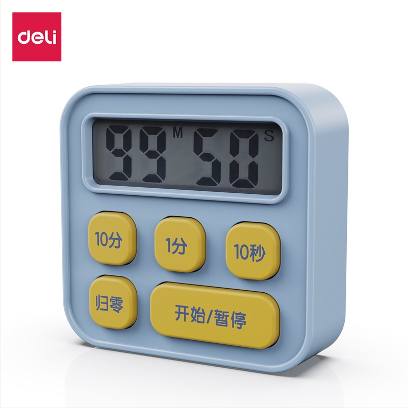 LE201 Cronometru electronic de tip countdown pentru elevi și copii, cu afișaj LCD, carcasă pătrată din plastic, alimentat cu baterii, potrivit pentru living, dormitor, birou