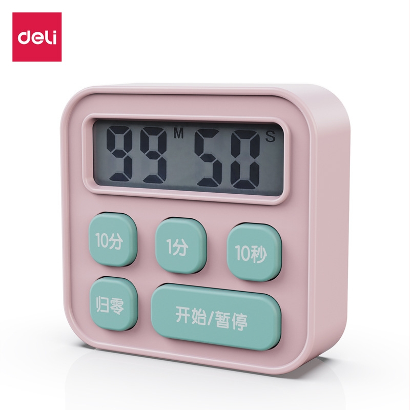 LE201 Cronometru electronic de tip countdown pentru elevi și copii, cu afișaj LCD, carcasă pătrată din plastic, alimentat cu baterii, potrivit pentru living, dormitor, birou