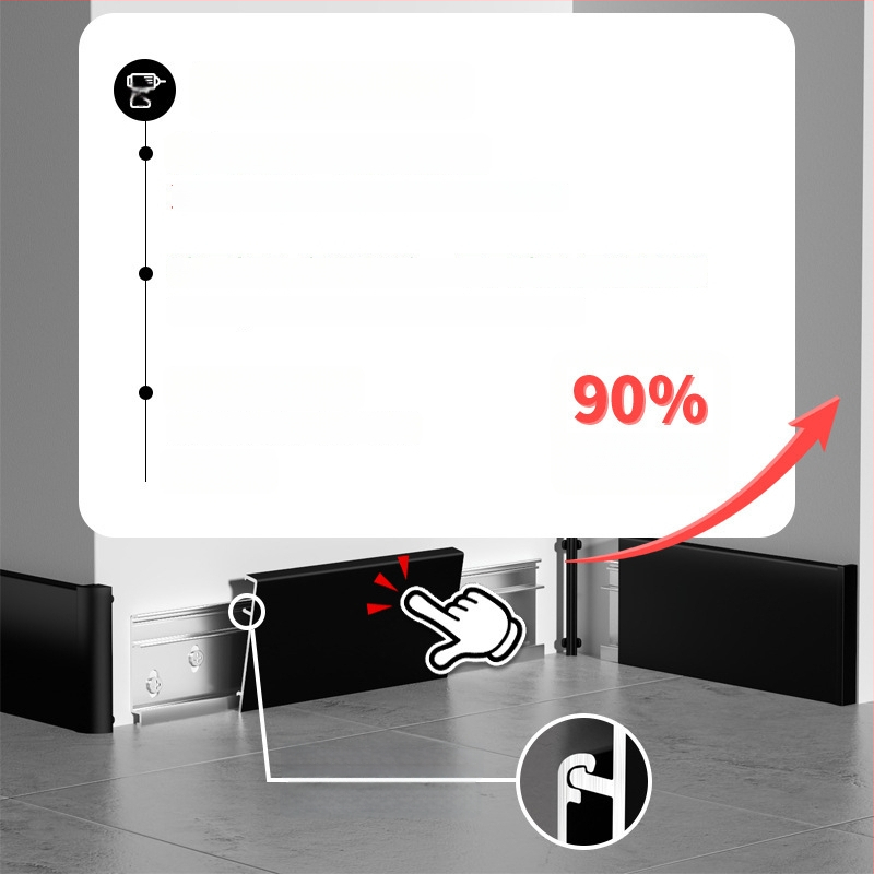 Zhengli aliuminio lydinio F tipo be siūlių kojų plokštelė su tiesia briauna, storesnė, dvigubo vyrio užraktas