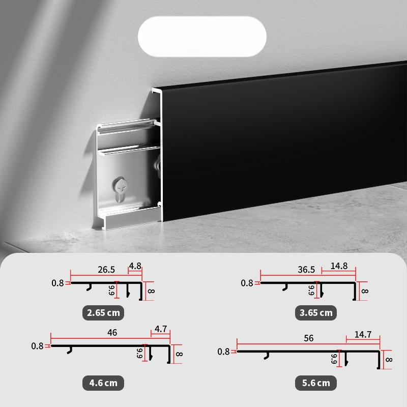 Zhengli aliuminio lydinio F tipo be siūlių kojų plokštelė su tiesia briauna, storesnė, dvigubo vyrio užraktas