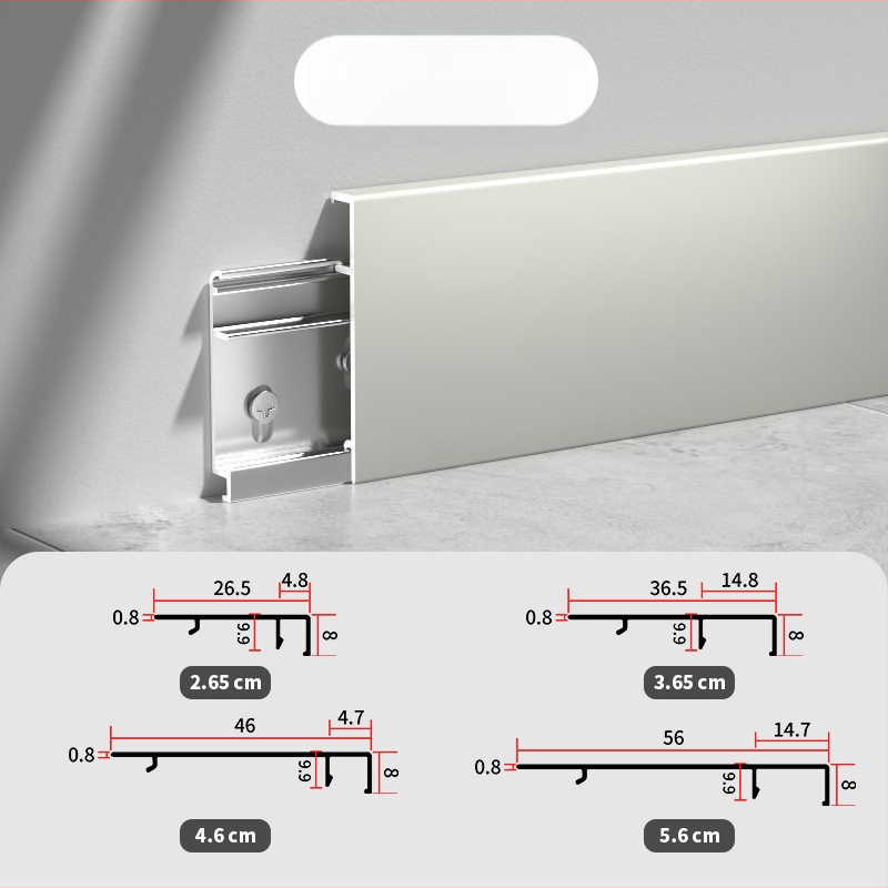 Zhengli aliuminio lydinio F tipo be siūlių kojų plokštelė su tiesia briauna, storesnė, dvigubo vyrio užraktas