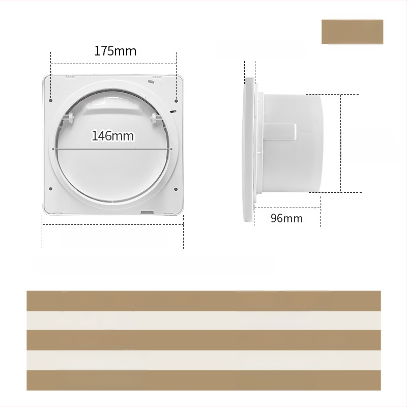 Ventilator de evacuare pentru baie și bucătărie, montaj suspendat, rotund, model KAS-150, 220V, 50Hz, Eficiență energetică nivel 3