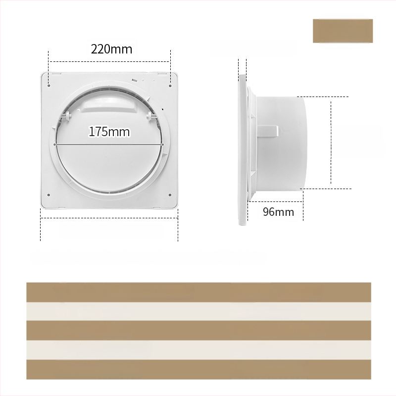 Ventilator de evacuare pentru baie și bucătărie, montaj suspendat, rotund, model KAS-150, 220V, 50Hz, Eficiență energetică nivel 3