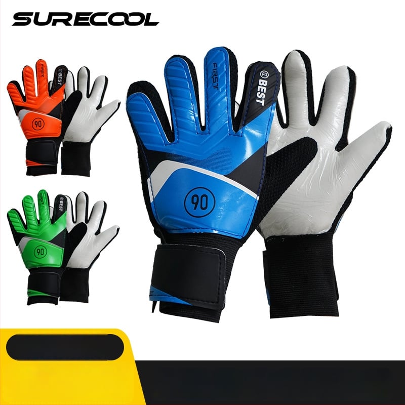Surecool vaikų futbolo vartininko pirštinės su atspariu lateksu, delno apsauga ir reguliuojamas riešas