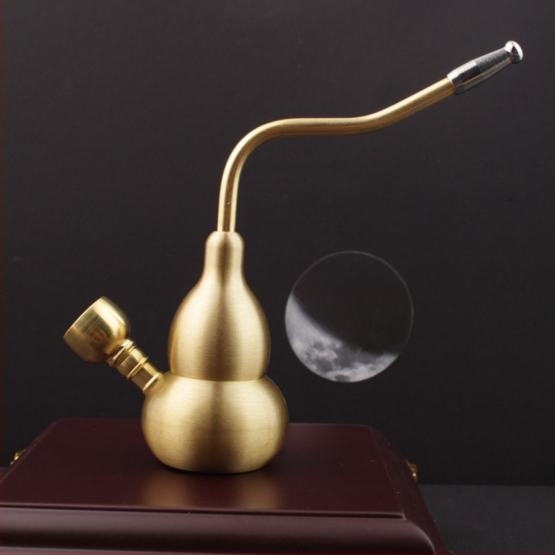 Brass dūmų pypė su moliūgo forma, dvigubas vandens filtravimas, metalo pypė su keturiomis funkcijomis