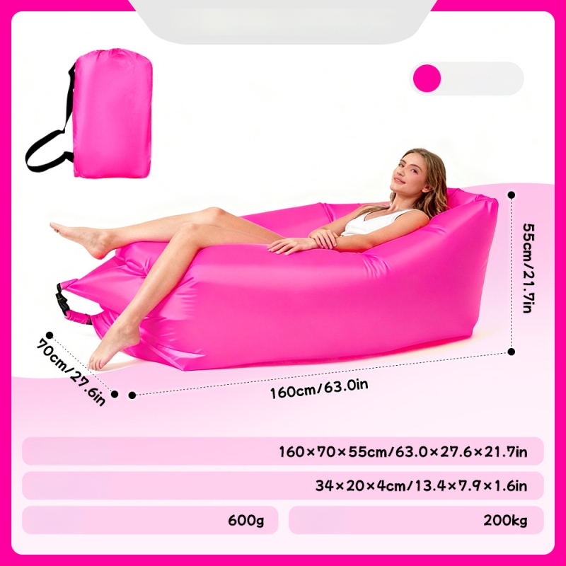 Ühe inimese pripuhutav diivan matkamiseks - Oxford-kangas, 2 kihti, maksimaalne koormus 200 kg, kaal 0,4 kg, käsipump