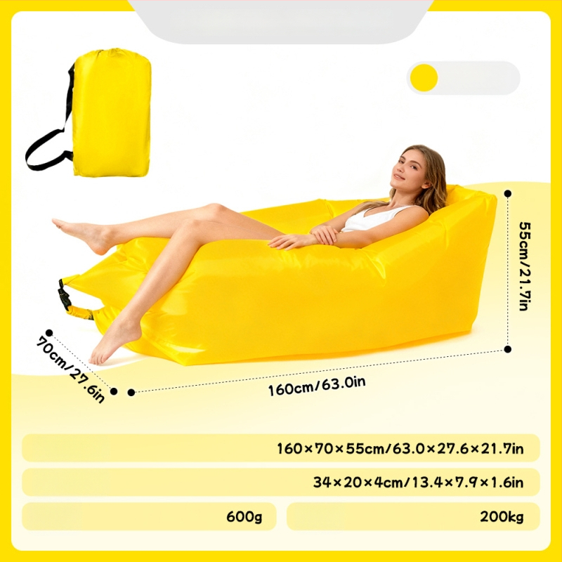 Ühe inimese pripuhutav diivan matkamiseks - Oxford-kangas, 2 kihti, maksimaalne koormus 200 kg, kaal 0,4 kg, käsipump