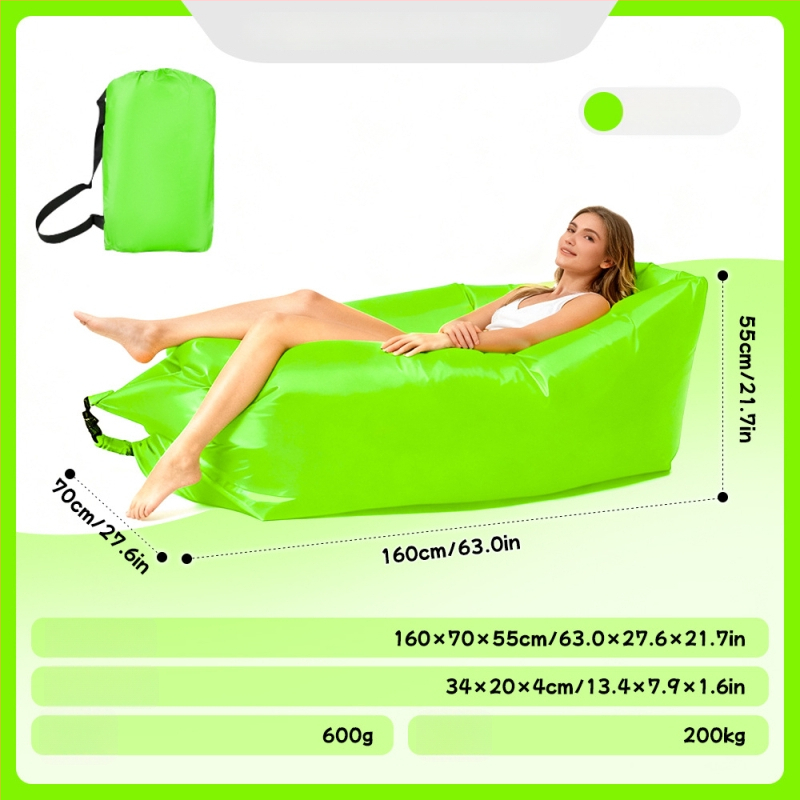 Ühe inimese pripuhutav diivan matkamiseks - Oxford-kangas, 2 kihti, maksimaalne koormus 200 kg, kaal 0,4 kg, käsipump