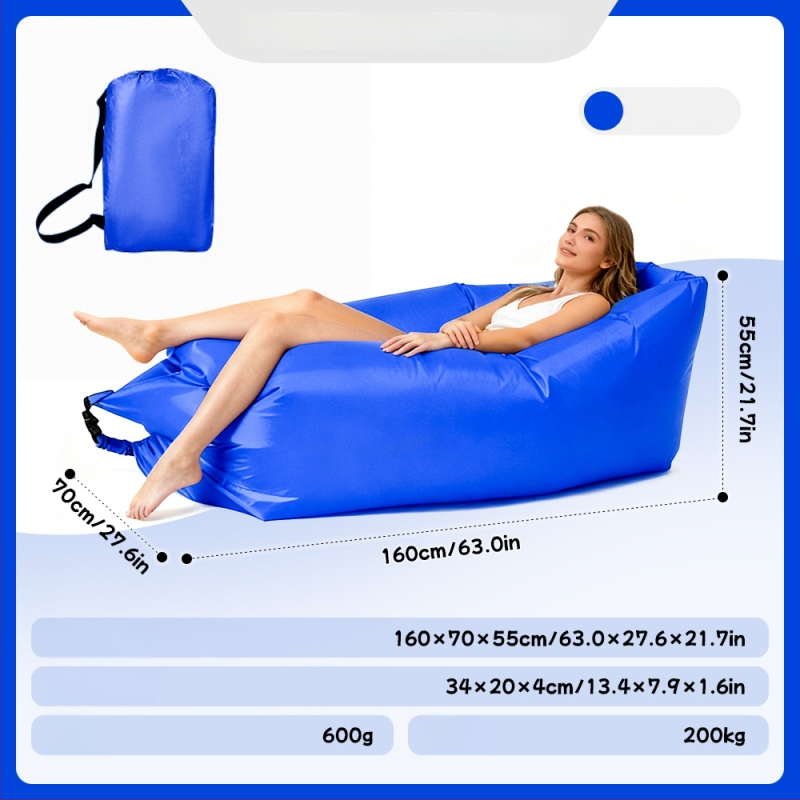 Ühe inimese pripuhutav diivan matkamiseks - Oxford-kangas, 2 kihti, maksimaalne koormus 200 kg, kaal 0,4 kg, käsipump