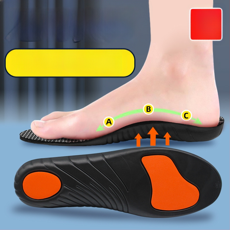 Arka-tugedega ortopeedilised sisetallad, EVA, täis pikkus, unisex, löögisummutavad, hingavad, plokščiade jaoks