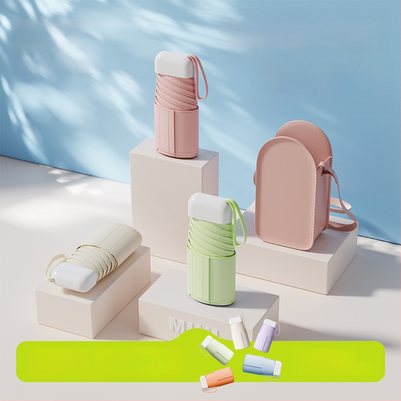 Fino saulės skėtis – kapsulinis dizainas, šeši strypai, rankinis atidarymas, UPF50+, 190T audinys, svoris 243 g