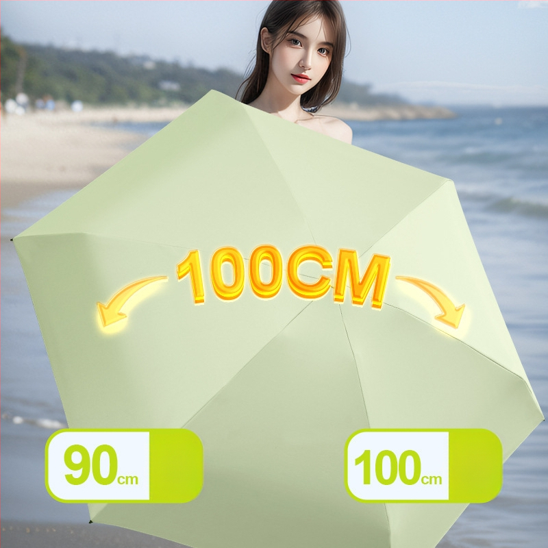 Fino saulės skėtis – kapsulinis dizainas, šeši strypai, rankinis atidarymas, UPF50+, 190T audinys, svoris 243 g