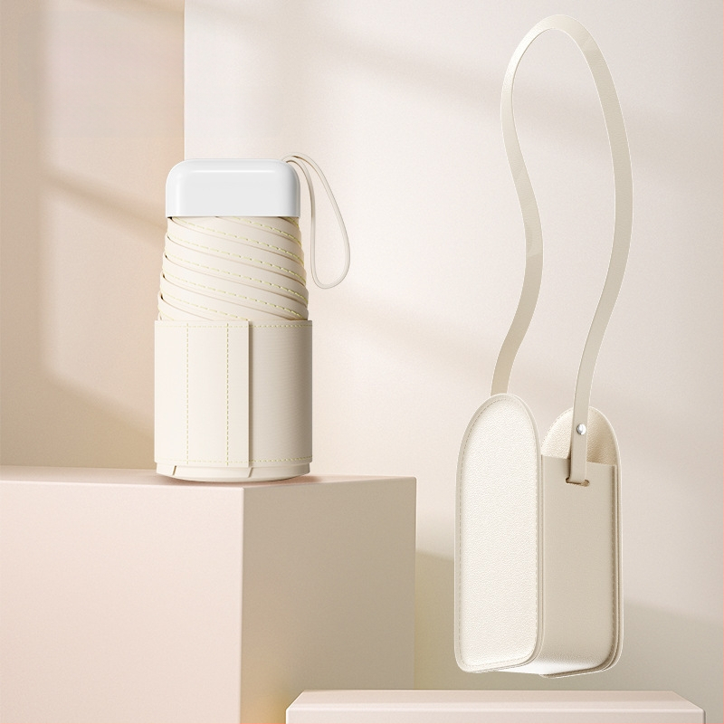 Fino saulės skėtis – kapsulinis dizainas, šeši strypai, rankinis atidarymas, UPF50+, 190T audinys, svoris 243 g