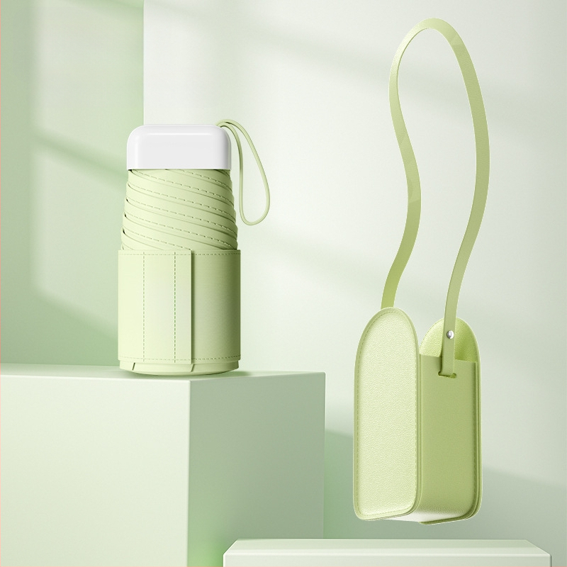 Fino saulės skėtis – kapsulinis dizainas, šeši strypai, rankinis atidarymas, UPF50+, 190T audinys, svoris 243 g