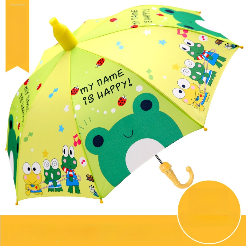 Lastele mõeldud pikkade käepidemetega vihmavari, vinüül 210T kangas, UPF >50, 8 terasest ribad, manuaalne avamine ja sulgemine