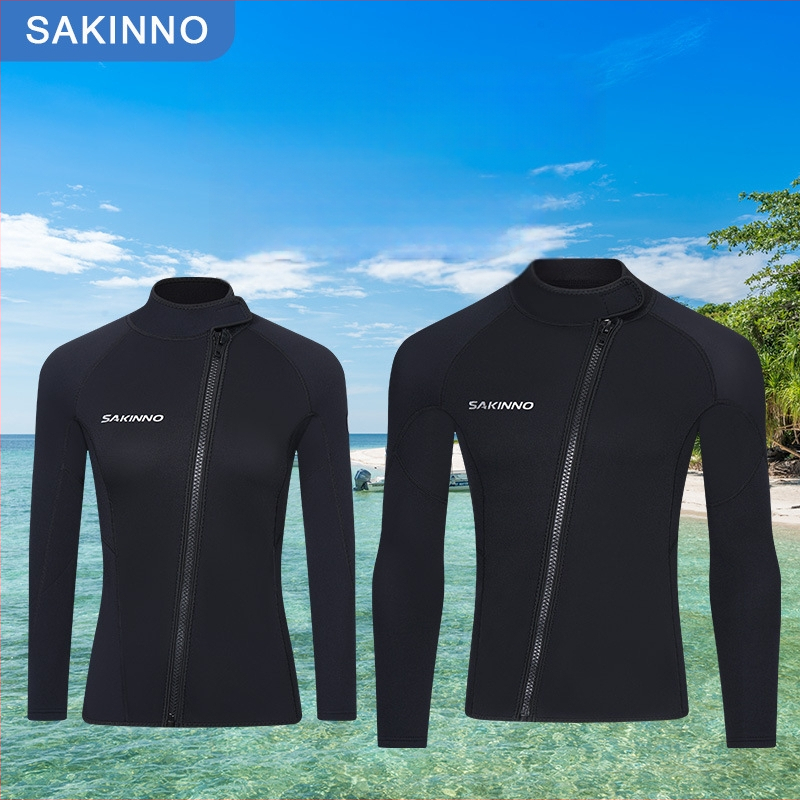 Unisex povandeninis viršus, šiltas SCR neoprenas su didelio elastingumo nailonu, ilgos rankovės, suaugusiems, visus metus