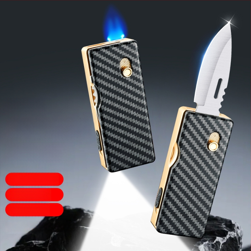 HF2517 Süütaja valgustusega, otsene leek, kokkuvolditava nuga kujundus, metallkorpus, butaan