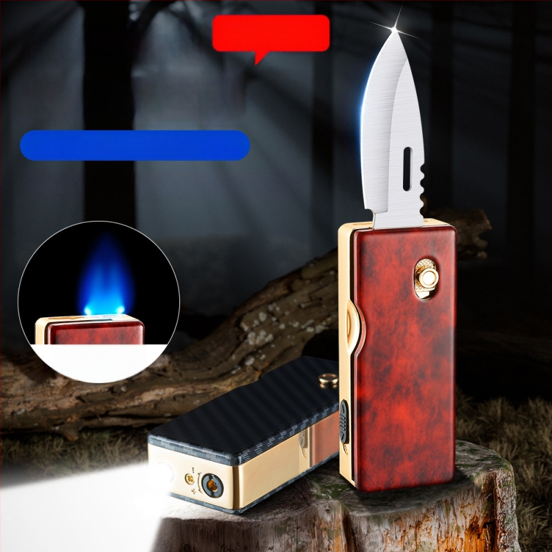 HF2517 Süütaja valgustusega, otsene leek, kokkuvolditava nuga kujundus, metallkorpus, butaan