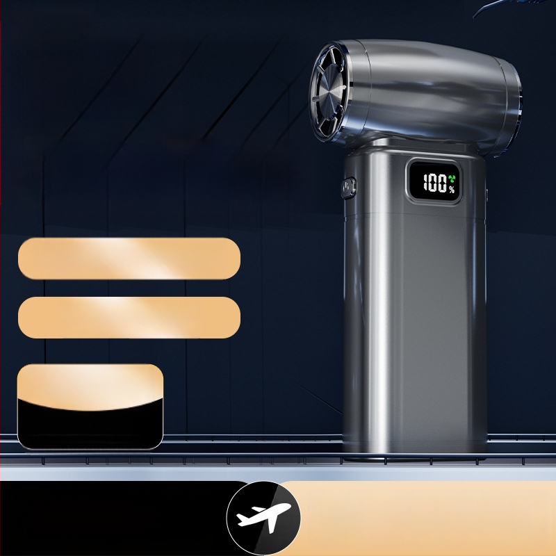 Käeshoidav ventilaator brushless mootoriga, 6 tiivad, sisseehitatud aku 4000–6000 mAh, 5 kiirust, vaikselt tööd <36 dB