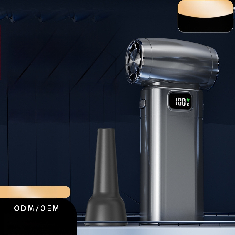 Käeshoidav ventilaator brushless mootoriga, 6 tiivad, sisseehitatud aku 4000–6000 mAh, 5 kiirust, vaikselt tööd <36 dB