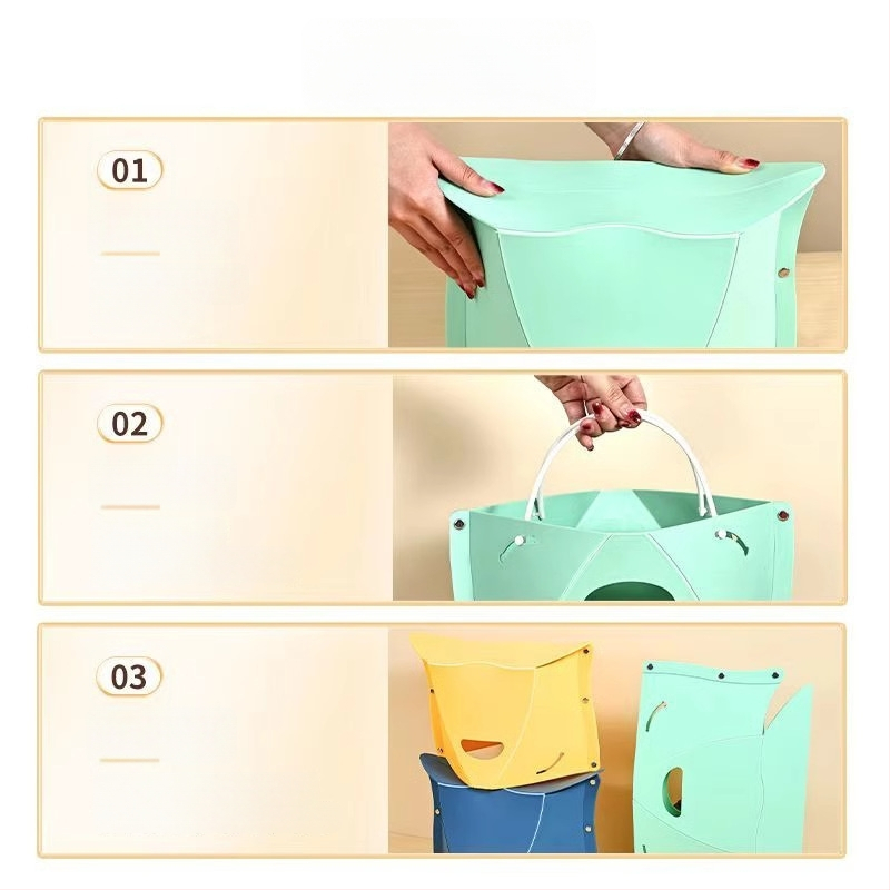 Sulankstoma saugyklos kėdė su prisirišimo virve – lauko naudojimui, lengvai nešiojama, kelionėms ir žvejybai, plastikas, 120 kg apkrova